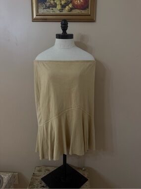 Women's Beige western suede skirt